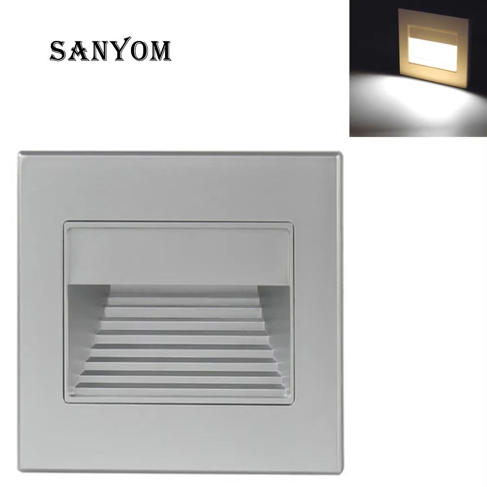 Recessed LED Stair & Wall Night Light For Indoor Steps & Decor (110V 220V) white 3w warm White (2700 3500k)