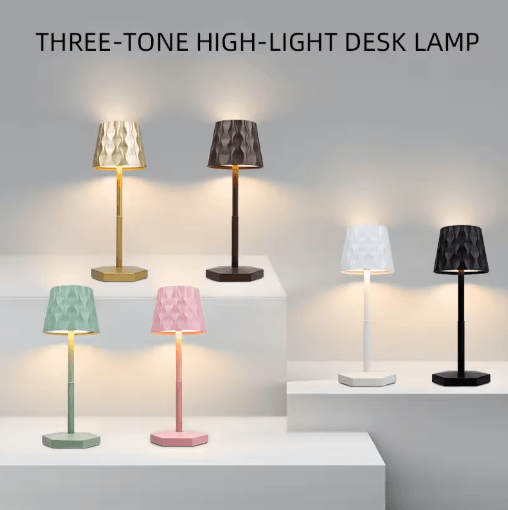 LED Touch Sensor Table Lamp 3 Color Rechargeable Desktop Night Light For Ambient Decor black