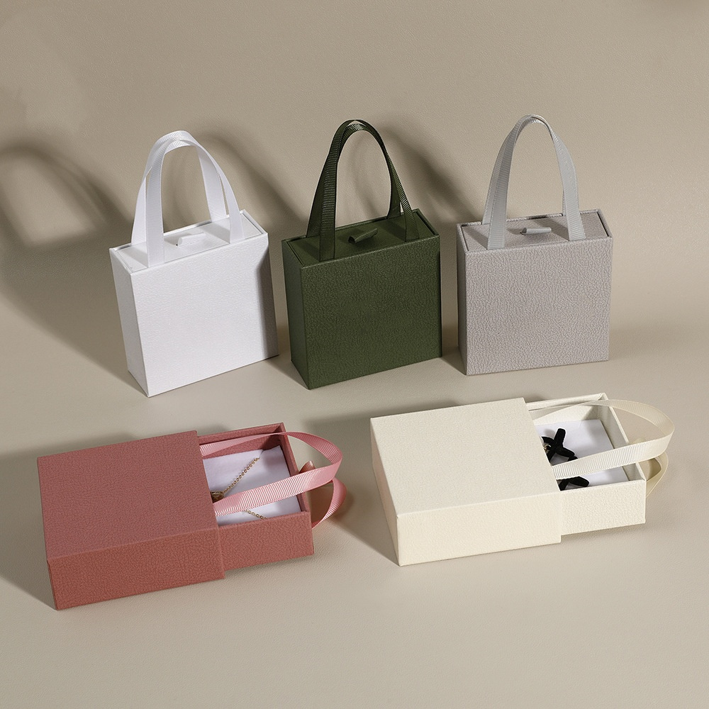 Jewelry Drawer Box With Handle, Wedding Or Travel Jewelry Organizer Case, Portable Ring Earrings Necklace Gift Packaging black