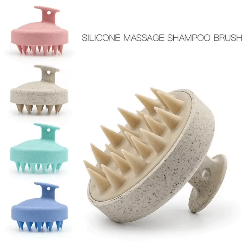 Silicone Shampoo Brush Head Scalp Massage Comb Hair Washing Comb Body Massage Brush Bath Shower Brush Salon Hairdressin royal Blue