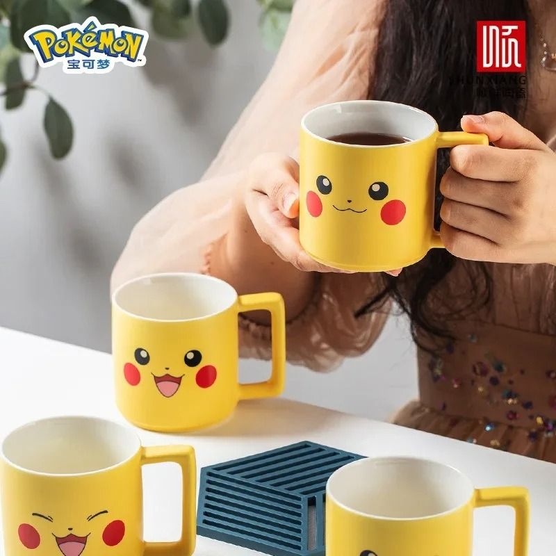 SHUNXIANG Pokemon Pikachu Ceramic Mug Kawaii Anime Breakfast Milk & Coffee Cup c