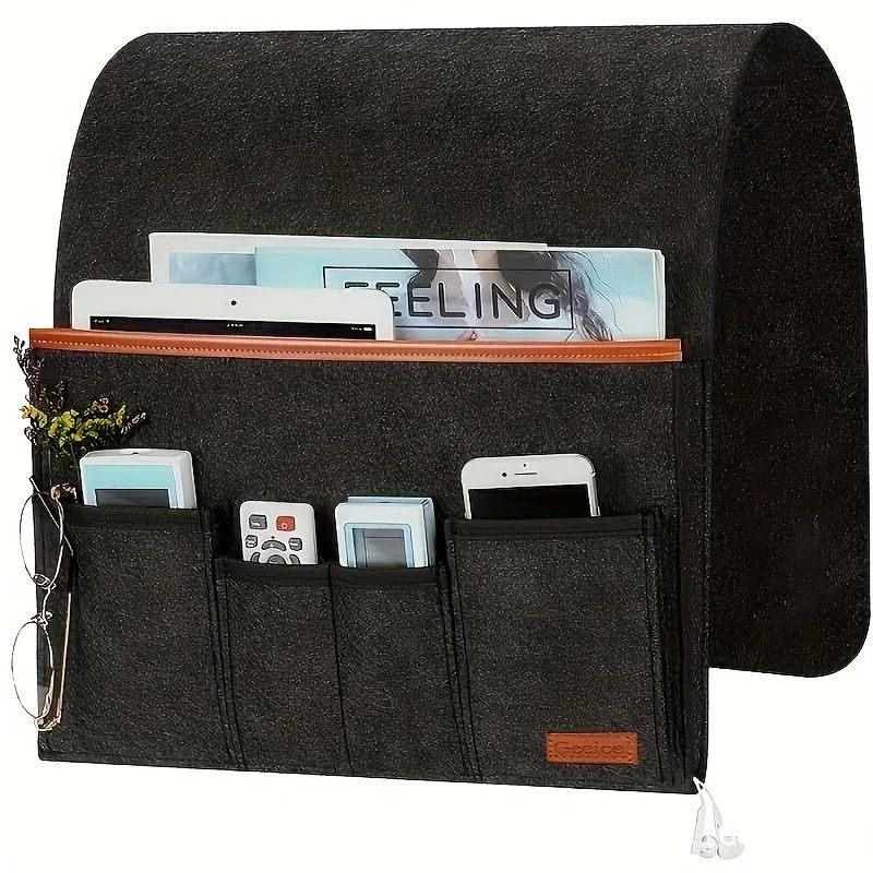 Felt Bedside Hanging Organizer Multi Pocket Storage Pouch For Dorm And Home black