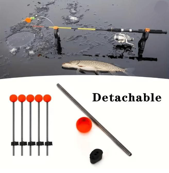 Winter Ice Fishing Rod Tip Indicator Spring Bite Detector Set 10pcs l