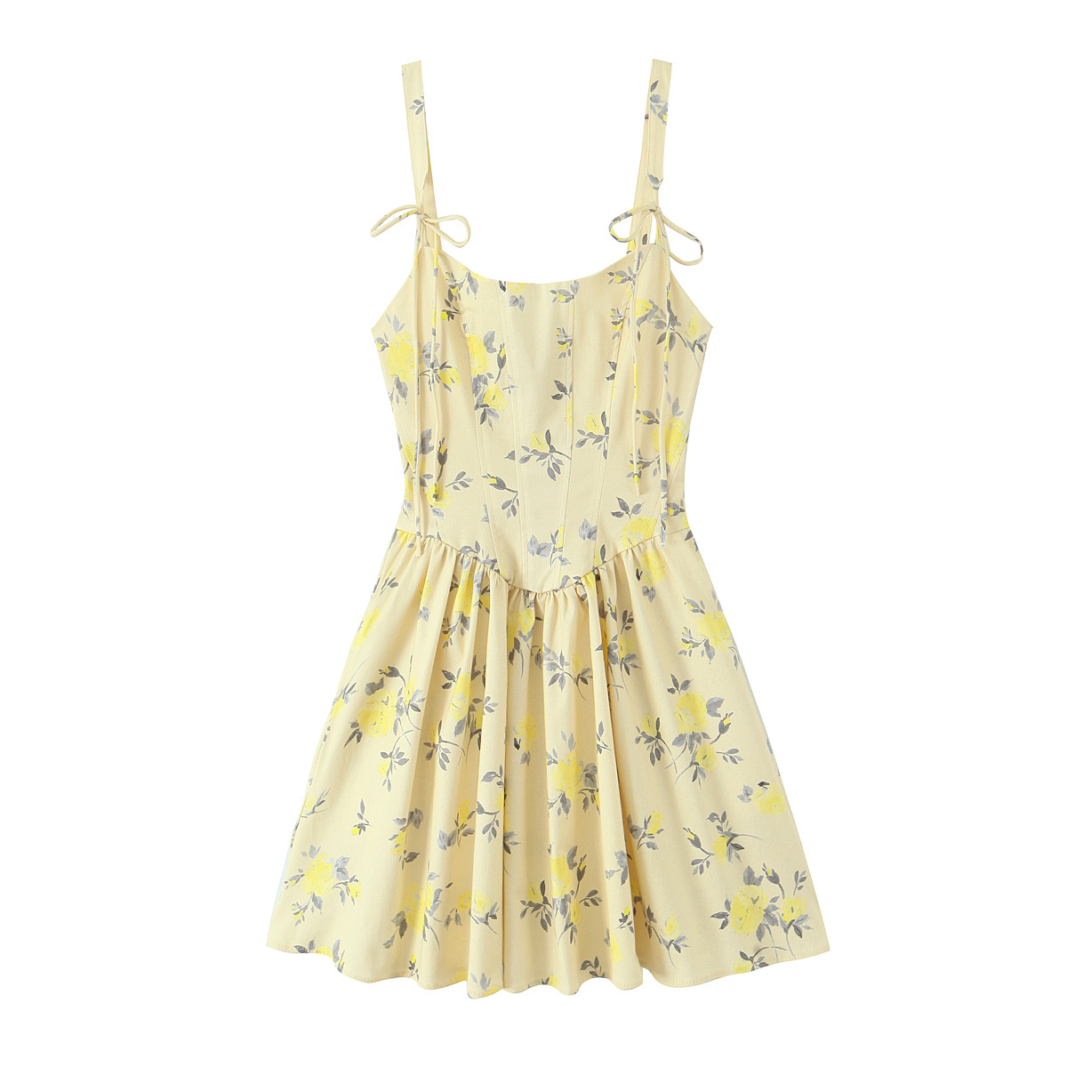 Slim Fit Summer Dress, Women's Elegant Floral Poplin Dress, Hot Girl Style Temperament Strap Short Dress s