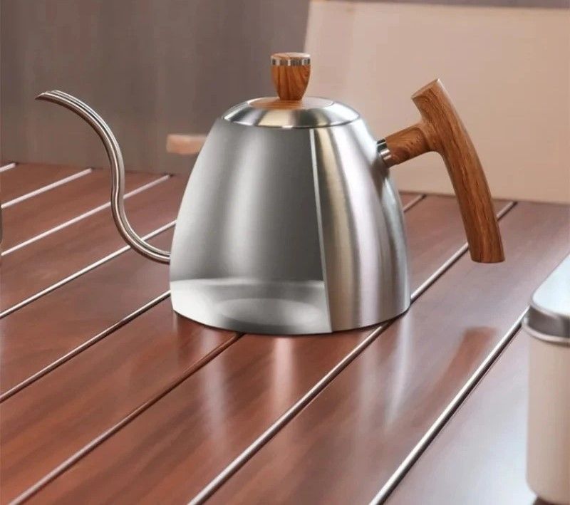 Stainless Steel Swan Neck Coffee Kettle black 20.3 Oz.