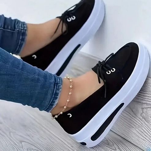 Slip On Women Block Shoes, Closed Toe Platform Sneakers, Flat Wedge Casual Lace Up Shoes For All Day Wear pink us 9 Eu 40