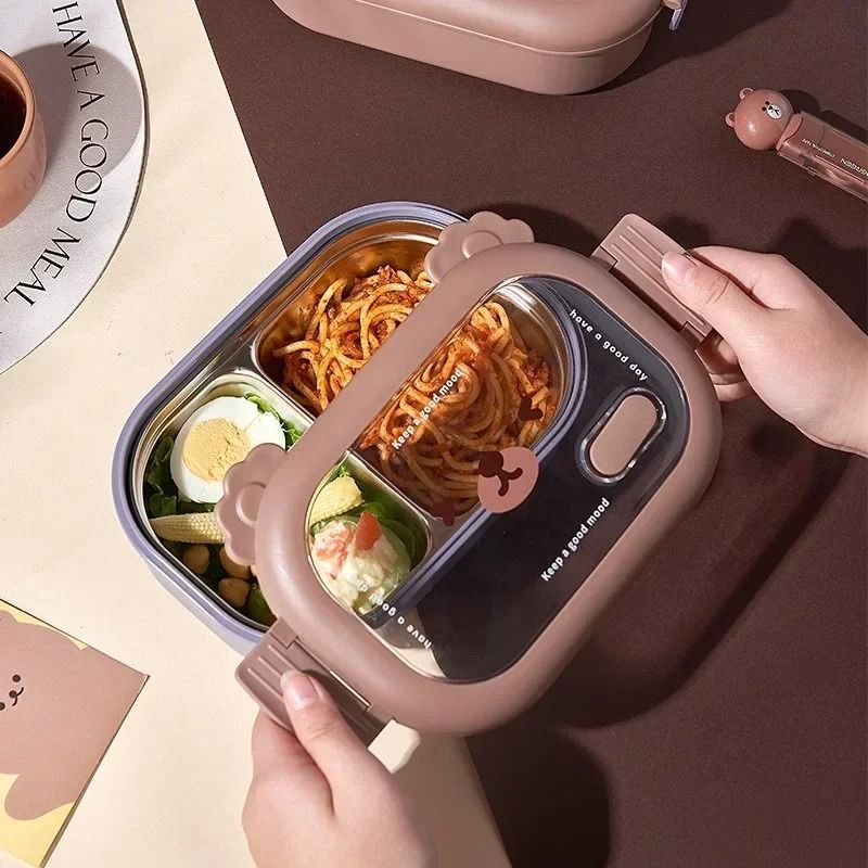 Whimsical Bear Shaped Stainless Steel Bento System b