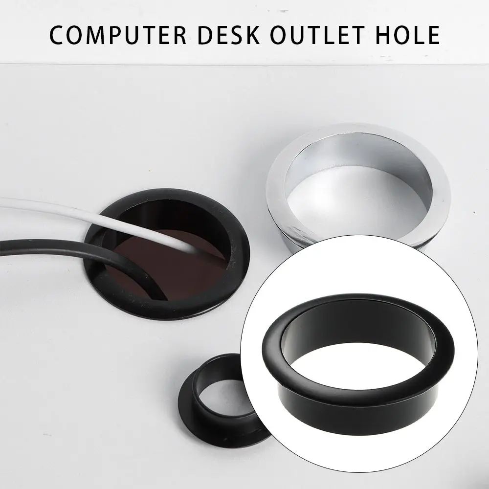 Zinc Alloy Desk Cable Grommet Hole Cover Wire Port Organizer Plug For Computer Desk, Cabinet Vent & Furniture Hardware silver 18mm