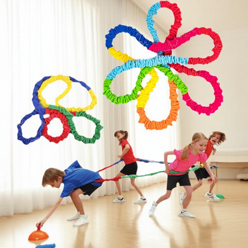 Children's Elastic Rope Loops Outdoor Game Interactive Ropes Team Building Sports Party Toy 4m