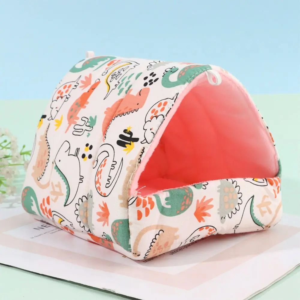 Warm Plush Small Animal Sleeping Bed | Cozy Winter Guinea Pig Nest & Hamster House | Rabbit Squirrel Snuggle Mat type 1 xl