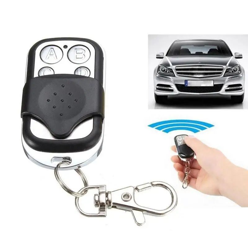 433MHz Universal Garage Door Remote Control 4 Key Wireless Copy Code Key Fob For Authorized Gate & Door Openers black
