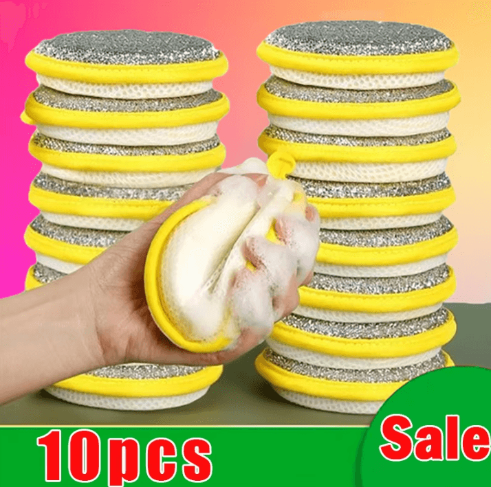 Double Side Dishwashing Sponges For Pan Pot Cleaning 5 10 20 Pieces yellow 5pcs