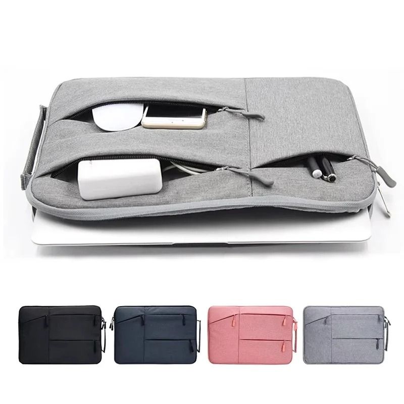 Professional Waterproof Slim Laptop Sleeve And Multi Fit Notebook Briefcase gray 14 15.4 Inch
