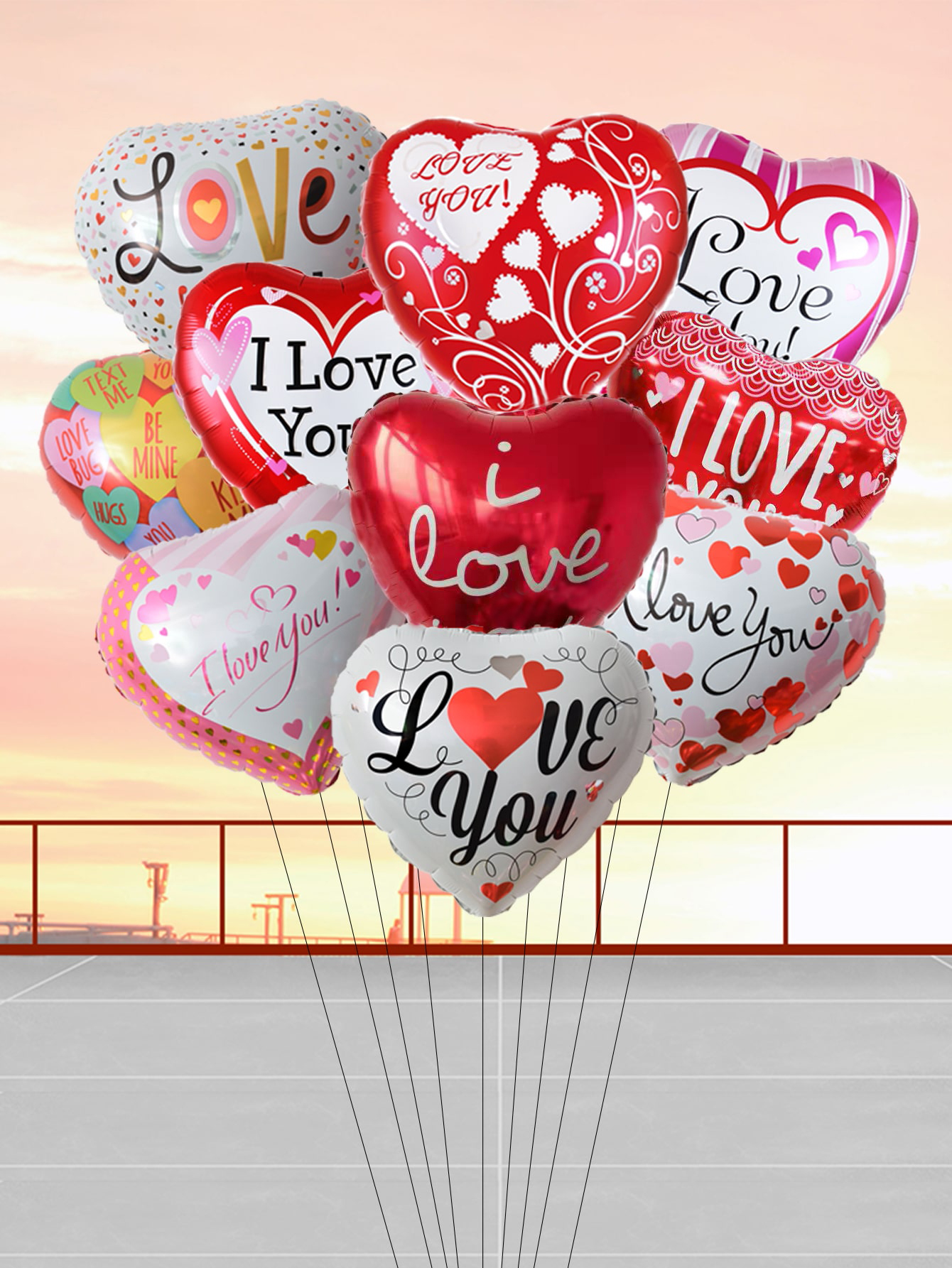 I Love You Heart Helium Balloons, Love Heart Foil Balloons, Valentine's Day Engagement Decoration I Love You Heart Helium Balloons, Love Heart Foil Balloons, Valentine's Day Engagement Decoration