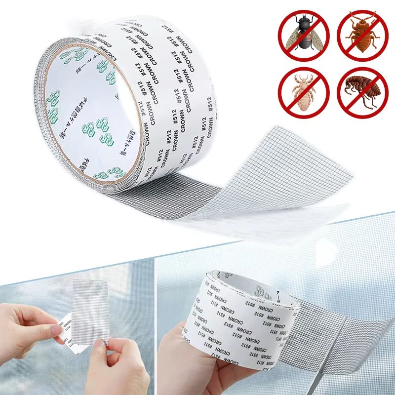 Self Adhesive Window Screen Repair Tape Mesh Sticker Anti Mosquito Net Fix gray Tape