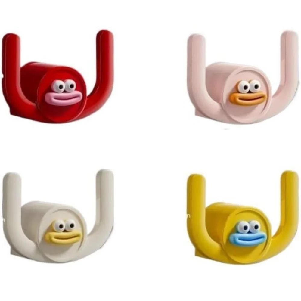 Cartoon Wall Mounted Bathroom Slipper Rack With Drainage Space Saving Shower Storage Organizer white 2pcs