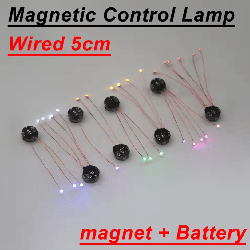 Magnetic Control LED Lamp Wired Magnetron Light For DIY Models & Dioramas 1 To 4 blue