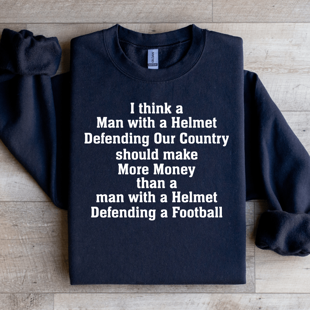 I Think A Man With A Helmet Sweatshirt L Black