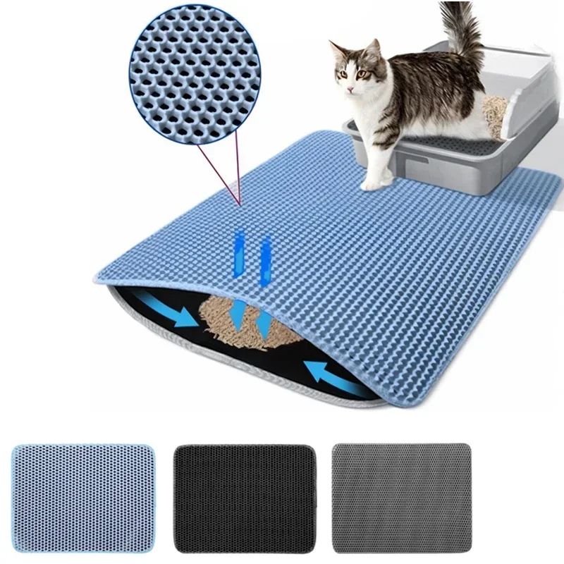 Double Layer Waterproof Cat Litter Mat yellow 23.62 In 35.43 In