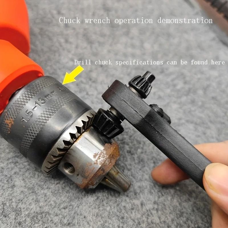 Professional 2 in 1 Ratchet Drill Chuck Key Industrial Grade Labor Saving Tool silver