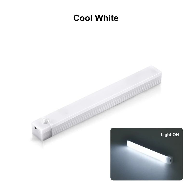Rechargeable Motion Sensor LED Bar Light For Closet And Under Cabinet Use cool White 2 Pcs | 50 Cm