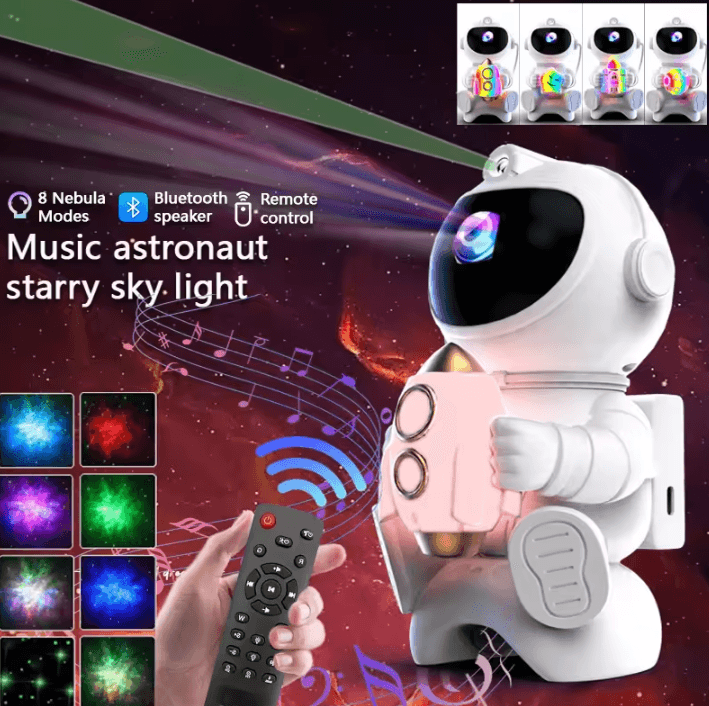GalaxyGlow Astronaut LED Star Projector Night Light white Star