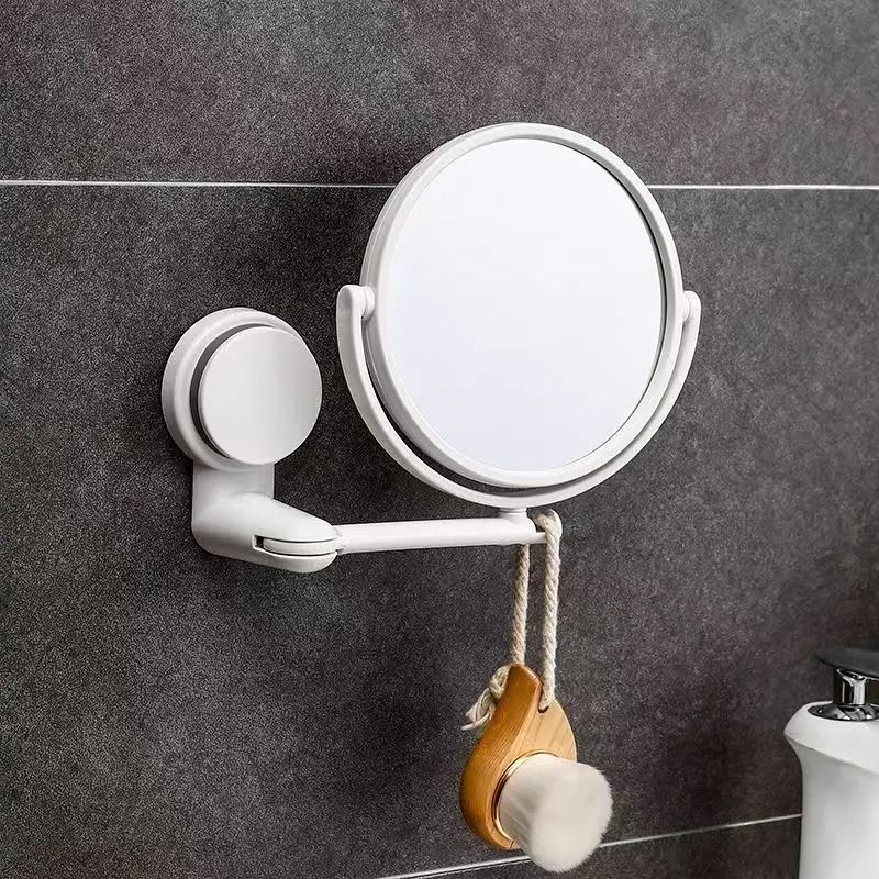 Double Sided Wall Mounted Makeup Mirror With Suction Arm double sided
