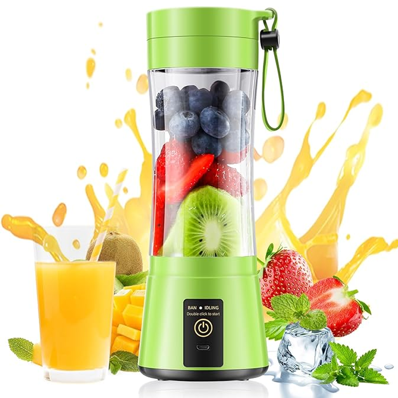 Portable Juicer Fruit Smoothie Electric Blender, Mini Juice Cup, USB Charging Blender For Travel And Fitness Use green
