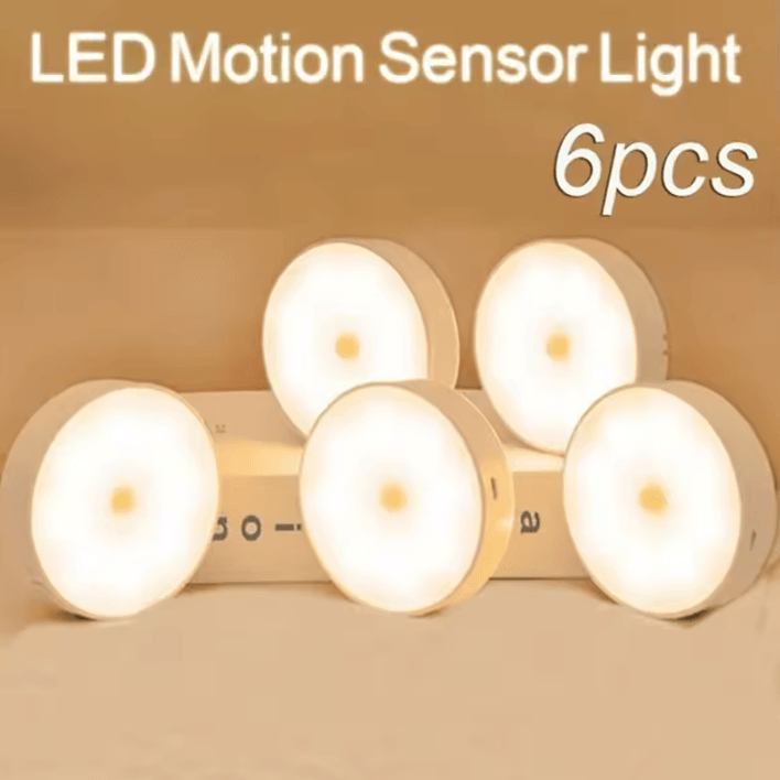 Rechargeable Motion Sensor Night Light USB LED Wireless Closet & Cabinet Light warm White 4pcs
