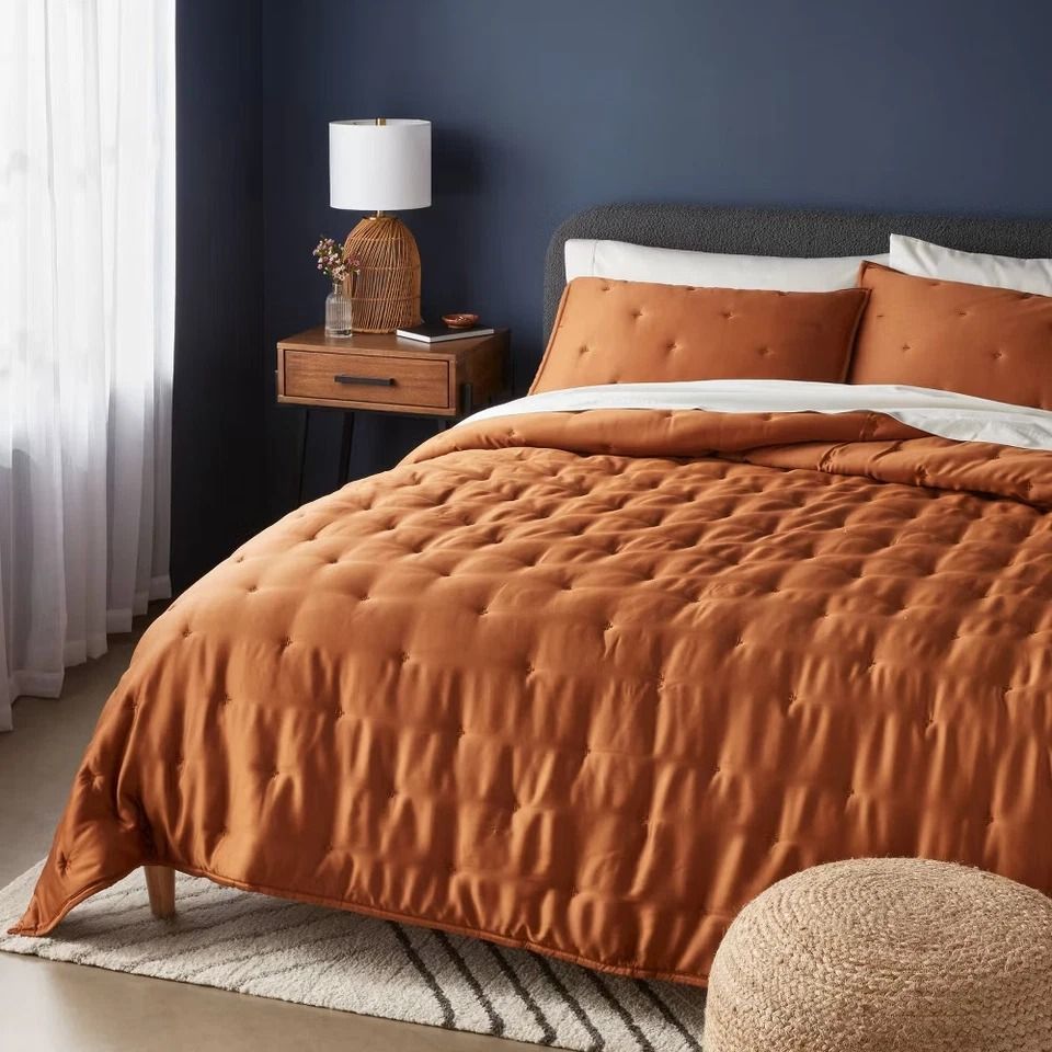 Full Queen Comforter Set Copper, Soft Shams, Thread Count, Cooling Comforter And Sham Set Threshold Full Queen Comforter Set Copper, Soft Shams, Thread Count, Cooling Comforter And Sham Set Threshold