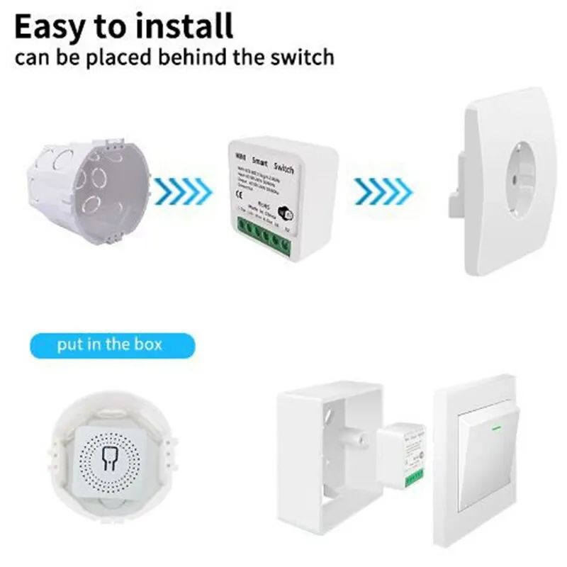 Tuya 16A WiFi Smart Switch Module For Smart Life, 2 Way DIY Relay With Timer, Voice Control Tuya 16A WiFi Smart Switch Module For Smart Life, 2 Way DIY Relay With Timer, Voice Control