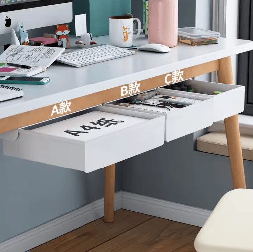 Self Adhesive Under Desk Drawer Drill Free Plastic Storage For Office And Home s White