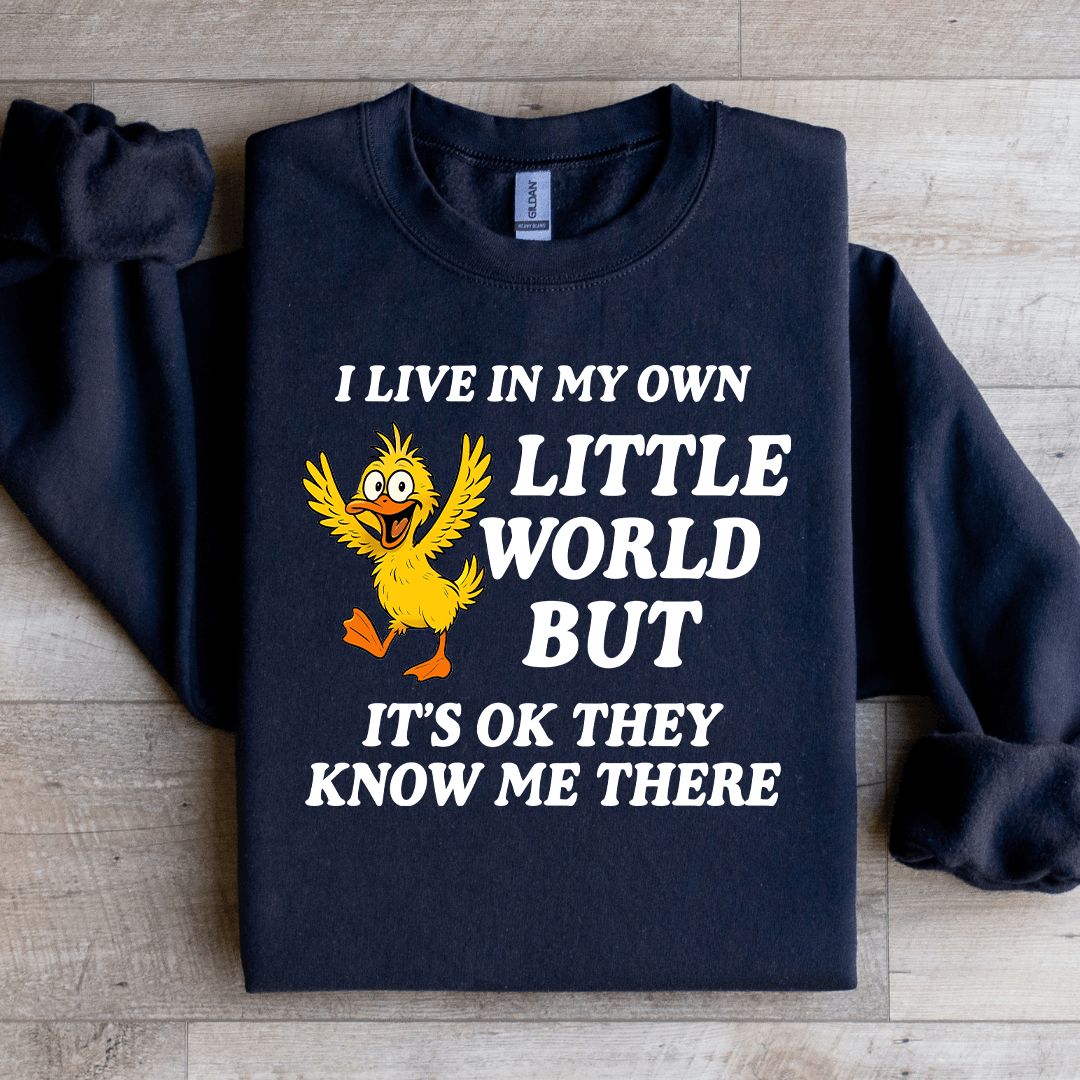 I Live In My Own Little World Sweatshirt XL Sand