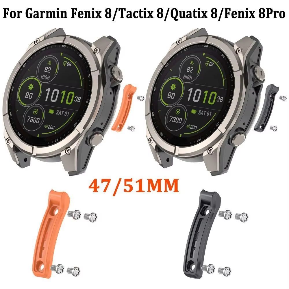 Lightweight Metal Watch Bumper Decorative Anti Collision Strip For Garmin Fenix 8 Tactix 8 Quatix 8 Fenix 8 Pro orange 47mm