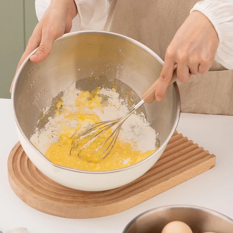 304 Stainless Steel Mixing Bowls Set With Non Slip Base (1.5L 2.5L 4.5L) For Baking, Salad, And Meal Prep white 2.5l