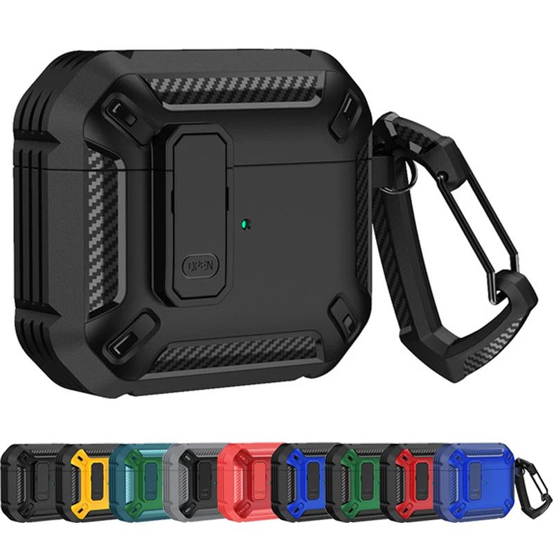 Luxury Shockproof AirPods Pro Case With Keychain black Blue for Airpods Pro 2