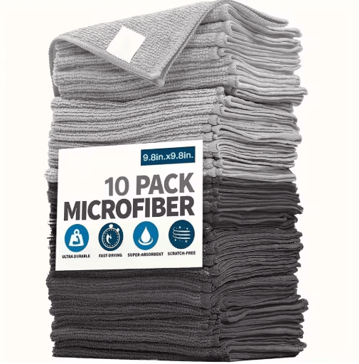 Ultra Fine Fiber Kitchen Towel Set Absorbent, Soft & Stain Removing Cloths (5 10 20 Pcs) 20 Pcs Black