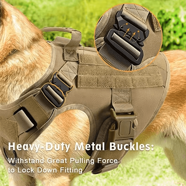 Tactical Dog Harness With Leash Heavy Duty Military Style Training Vest For Large Dogs l green Set