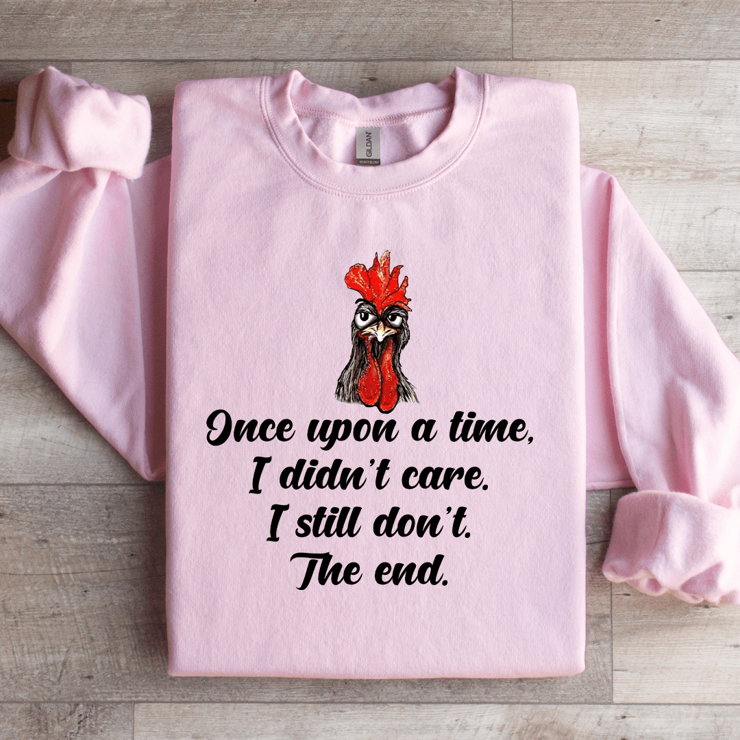 Once Upon A Time I Didn't Care Sweatshirt M Sand