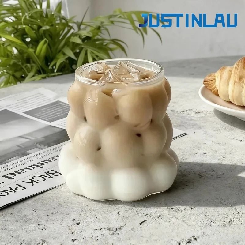 JUSTINLAU Irregular Transparent Glass Cup Heat Resistant Coffee Mug & Cocktail Glass style A no Handle