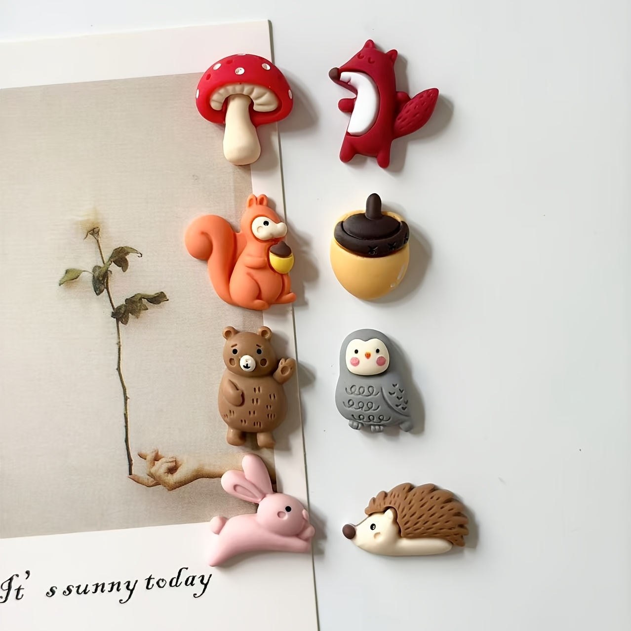 Cute Fox Hedgehog Animal Refrigerator Magnets Resin Present Gift Cute Fox Hedgehog Animal Refrigerator Magnets Resin Present Gift