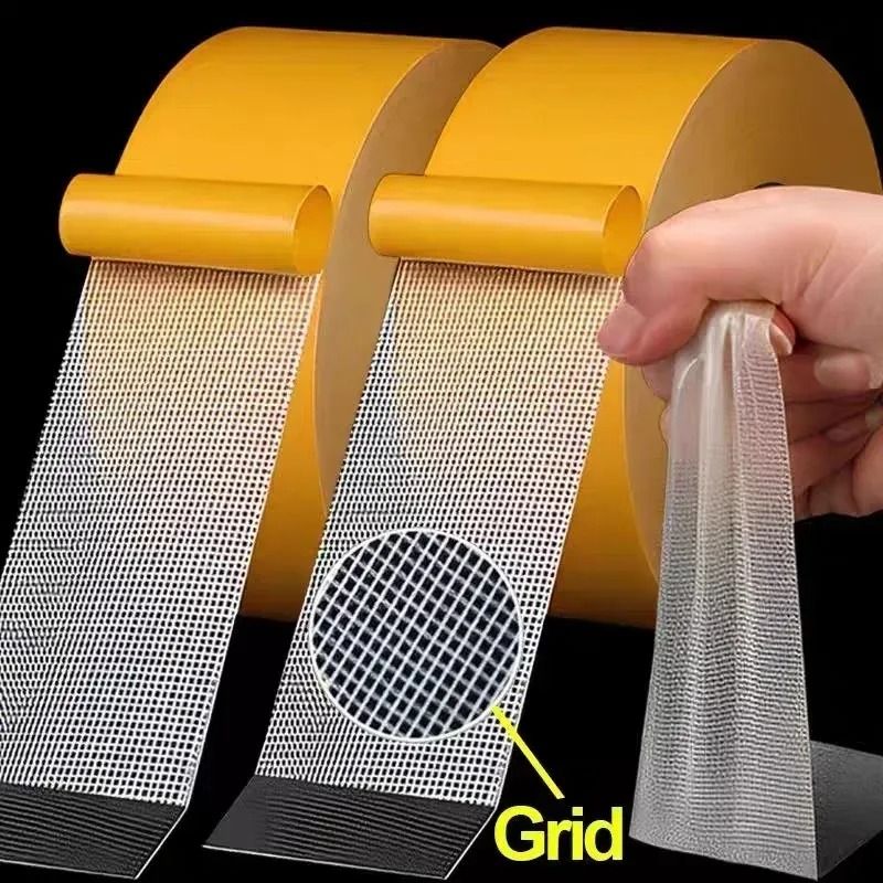 Heavy Duty Double Sided Tape Waterproof Traceless Grid Adhesive 50mm 5m