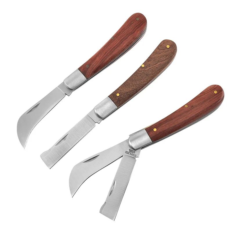 Professional Folding Grafting Knife With Wooden Handle Precision Garden Pruning Tool For Fruit Trees type C