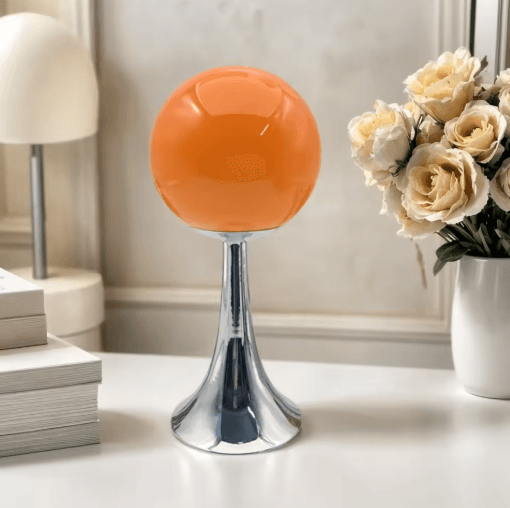 Glass Round Table Lamp Elegant Bedside And Desktop Night Light For Cozy Room Atmosphere usb Tricolor Yellow