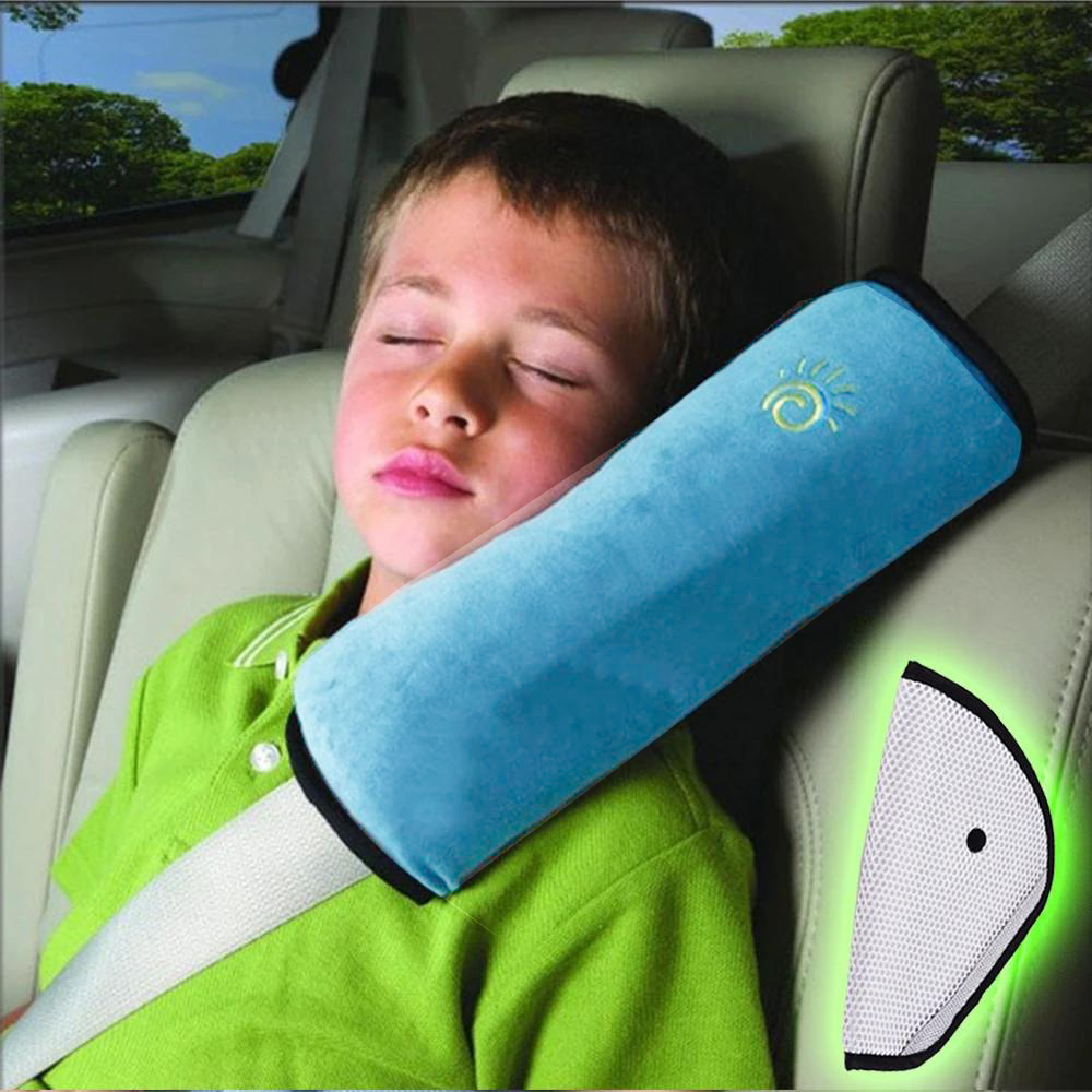 Universal Safety Car Seat Shoulder Protector, Kids Shoulder Pad Interior Car Seat Belt Chest Cushion Pillow Pads blue