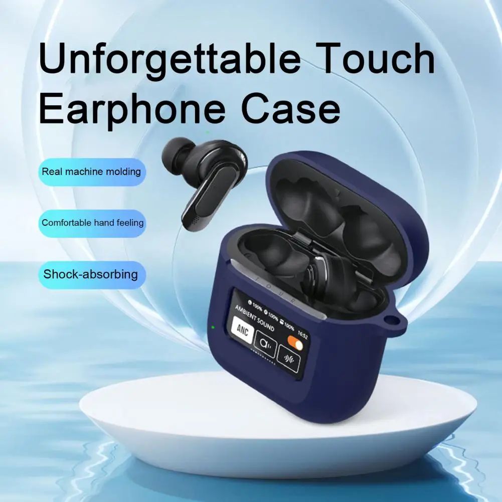 Silicone AirPods Case Cover With Screen Window, Shockproof Wireless Earbuds Charging Case Protector, Anti Scratch Shell black
