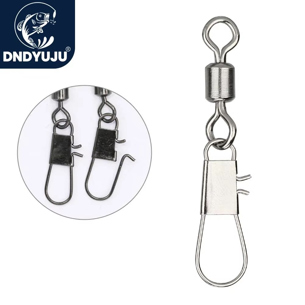 Stainless Steel Fishing Rolling Swivels With Interlock Snap 50 Pack size 1