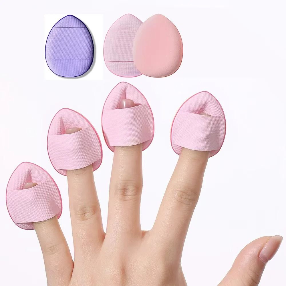 Mini Finger Puff Foundation Sponge Air Cushion Makeup Applicator pink 3 Pcs mini