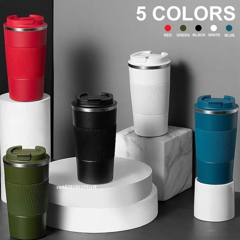 Stainless Steel Insulated Travel Mug Thermal Coffee Cup For Car And Daily Use white 380 Ml