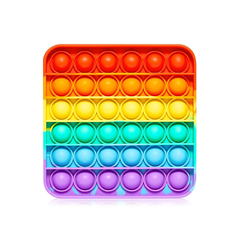 Rainbow Push Bubble Fidget Toy Square Sensory Stress Relief Toy For Autism, Anxiety, Stress For Kids And Adults Rainbow Push Bubble Fidget Toy Square Sensory Stress Relief Toy For Autism, Anxiety, Stress For Kids And Adults